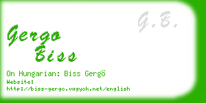 gergo biss business card
